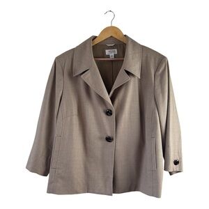 Talbots Italy Wool Jacket Blazer Beige Women’s Size 20 WP Pockets